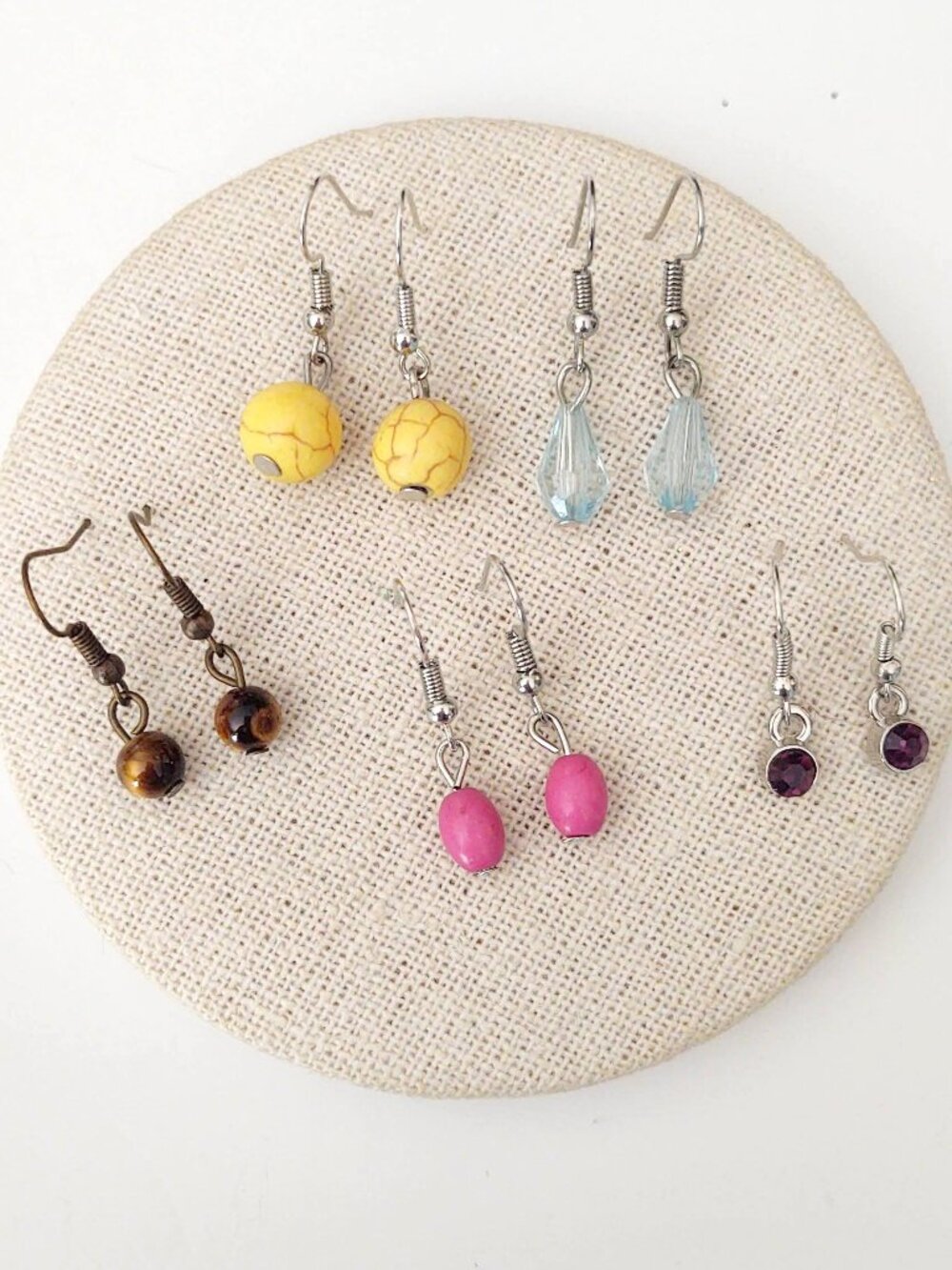 5 pair bundle small dangle earrings
